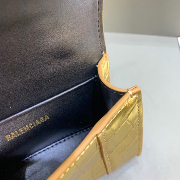 Balenciaga Hourglass Mini Handbag With Chain In Gold, For Women, Women's Bags 4.7in/12cm 6646761S49M8005
