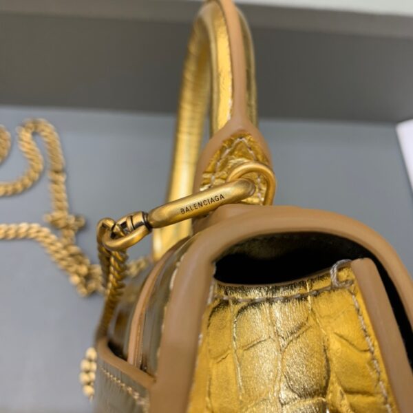 Balenciaga Hourglass Mini Handbag With Chain In Gold, For Women, Women's Bags 4.7in/12cm 6646761S49M8005