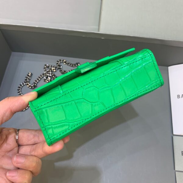 Balenciaga Hourglass Mini Handbag With Chain In Green, For Women, Women's Bags 4.7in/12cm