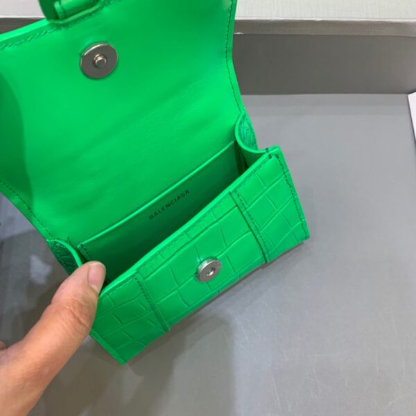 Balenciaga Hourglass Mini Handbag With Chain In Green, For Women, Women's Bags 4.7in/12cm
