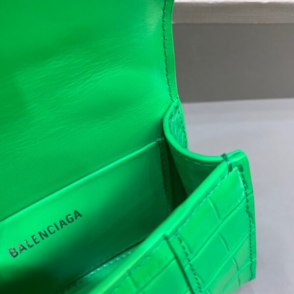 Balenciaga Hourglass Mini Handbag With Chain In Green, For Women, Women's Bags 4.7in/12cm