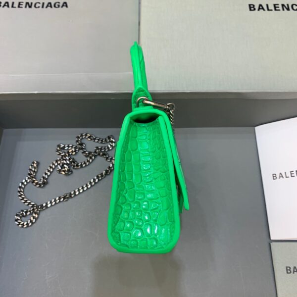 Balenciaga Hourglass Mini Handbag With Chain In Green, For Women, Women's Bags 4.7in/12cm