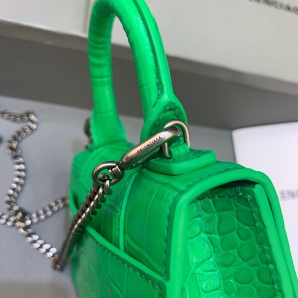 Balenciaga Hourglass Mini Handbag With Chain In Green, For Women, Women's Bags 4.7in/12cm