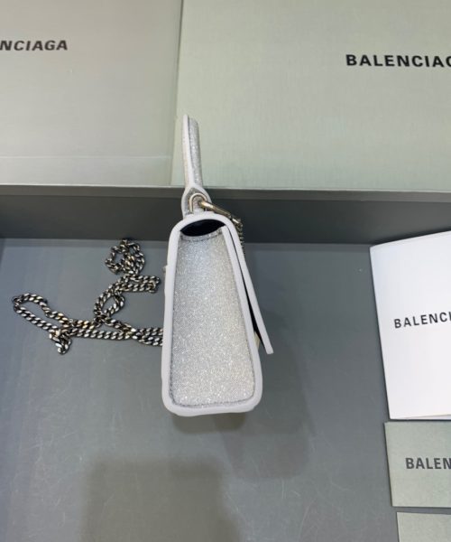 Balenciaga Hourglass Mini Handbag With Chain In Grey, For Women, Women's Bags 4.7in/12cm