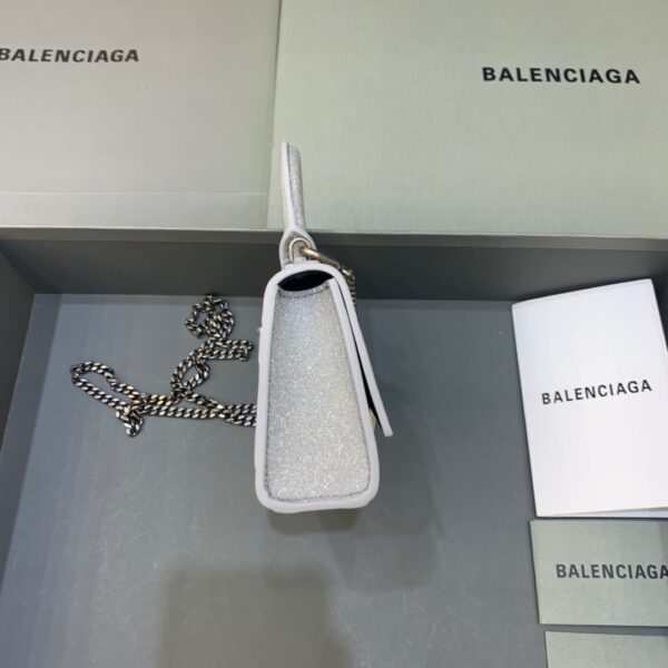 Balenciaga Hourglass Mini Handbag With Chain In Grey, For Women, Women's Bags 4.7in/12cm
