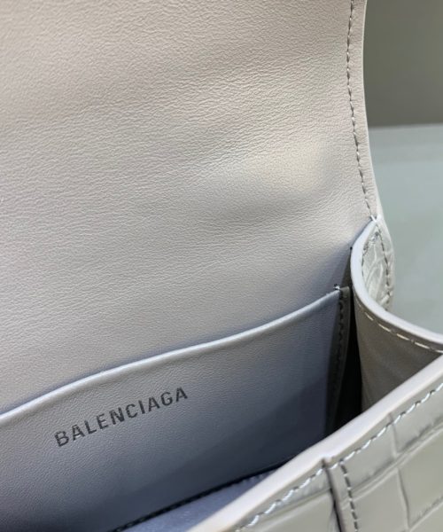 Balenciaga Hourglass Mini Handbag With Chain In Grey, For Women, Women's Bags 4.7in/12cm