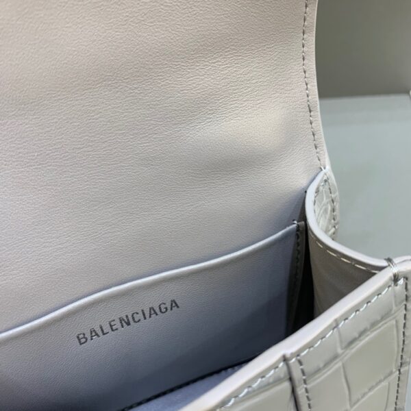 Balenciaga Hourglass Mini Handbag With Chain In Grey, For Women, Women's Bags 4.7in/12cm