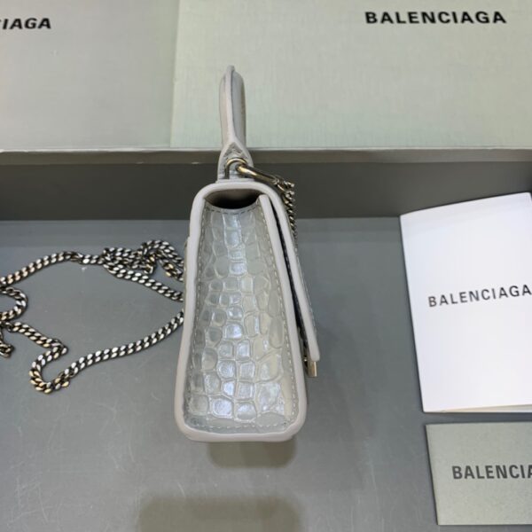 Balenciaga Hourglass Mini Handbag With Chain In Grey, For Women, Women's Bags 4.7in/12cm