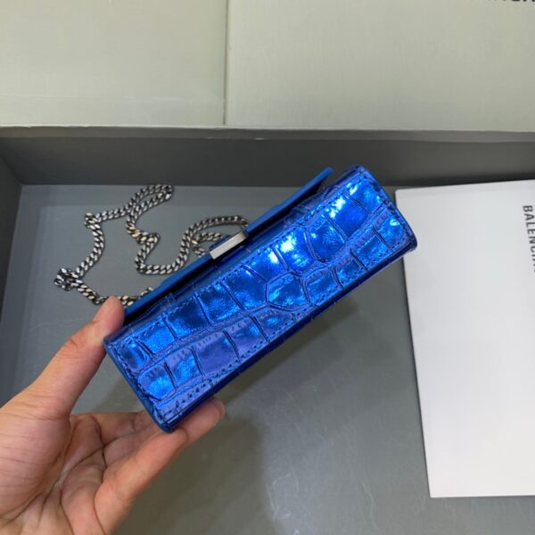 Balenciaga Hourglass Mini Handbag With Chain In Light Blue, For Women, Women's Bags 4.7in/12cm