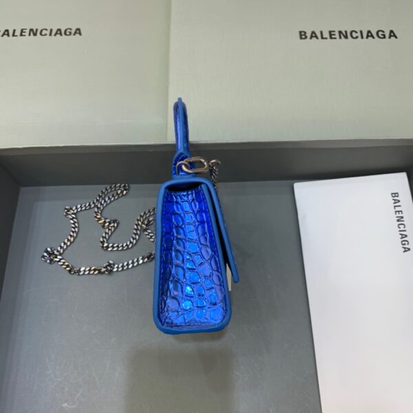 Balenciaga Hourglass Mini Handbag With Chain In Light Blue, For Women, Women's Bags 4.7in/12cm