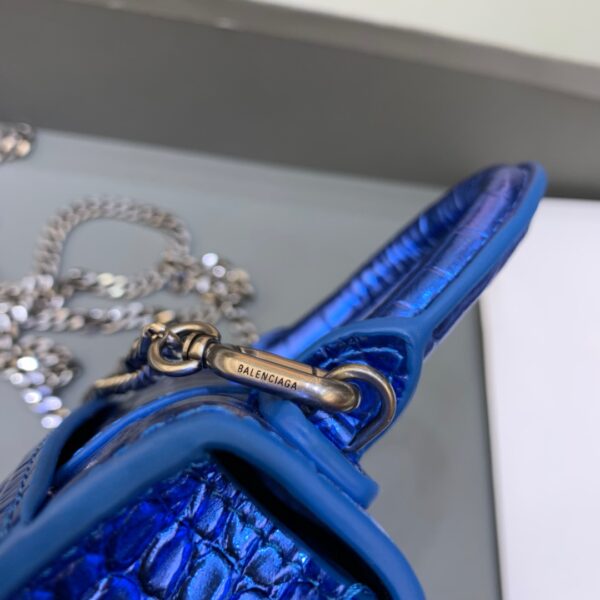 Balenciaga Hourglass Mini Handbag With Chain In Light Blue, For Women, Women's Bags 4.7in/12cm