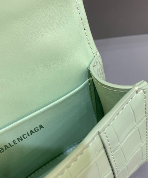Balenciaga Hourglass Mini Handbag With Chain In Light Green, For Women, Women's Bags 4.7in/12cm