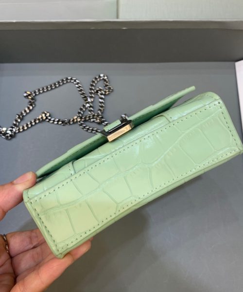 Balenciaga Hourglass Mini Handbag With Chain In Light Green, For Women, Women's Bags 4.7in/12cm