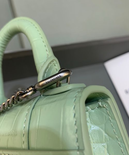 Balenciaga Hourglass Mini Handbag With Chain In Light Green, For Women, Women's Bags 4.7in/12cm