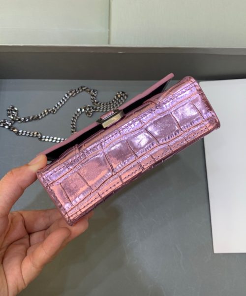 Balenciaga Hourglass Mini Handbag With Chain In Light Pink, For Women, Women's Bags 4.7in/12cm
