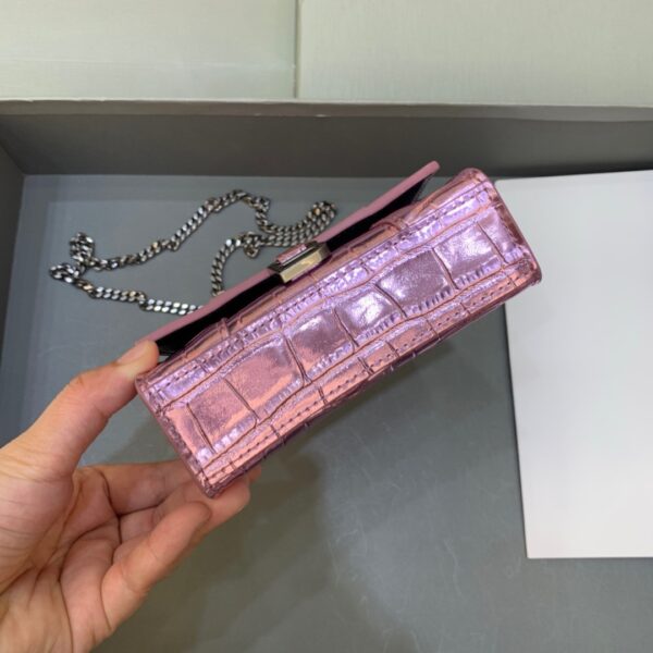 Balenciaga Hourglass Mini Handbag With Chain In Light Pink, For Women, Women's Bags 4.7in/12cm