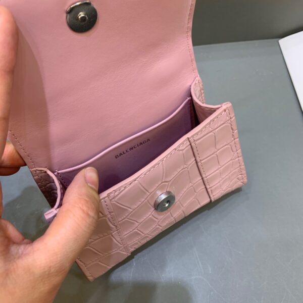 Balenciaga Hourglass Mini Handbag With Chain In Light Pink, For Women, Women's Bags 4.7in/12cm