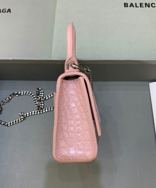 Balenciaga Hourglass Mini Handbag With Chain In Light Pink, For Women, Women's Bags 4.7in/12cm
