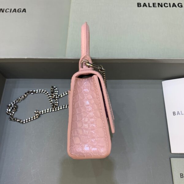 Balenciaga Hourglass Mini Handbag With Chain In Light Pink, For Women, Women's Bags 4.7in/12cm