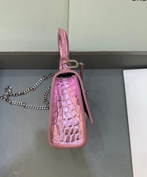 Balenciaga Hourglass Mini Handbag With Chain In Light Pink, For Women, Women's Bags 4.7in/12cm