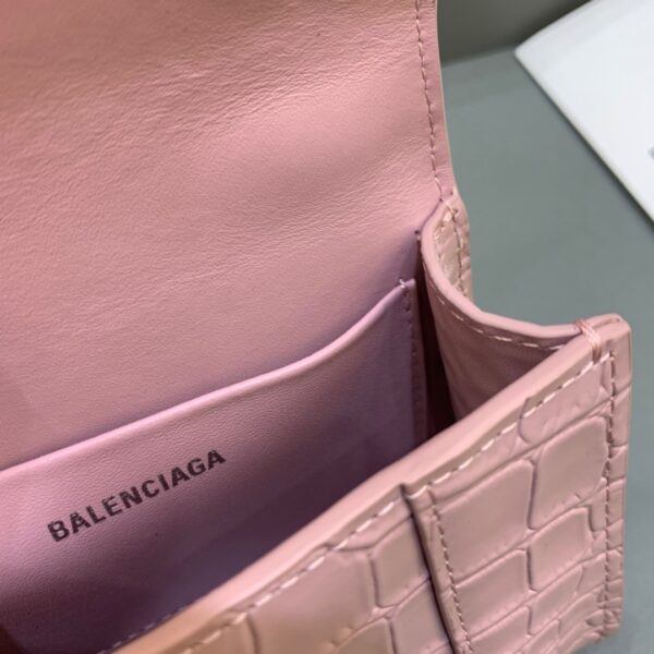 Balenciaga Hourglass Mini Handbag With Chain In Light Pink, For Women, Women's Bags 4.7in/12cm