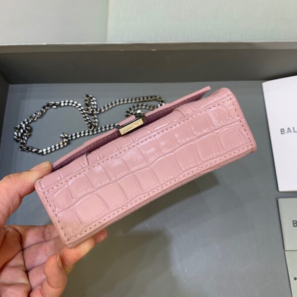 Balenciaga Hourglass Mini Handbag With Chain In Light Pink, For Women, Women's Bags 4.7in/12cm