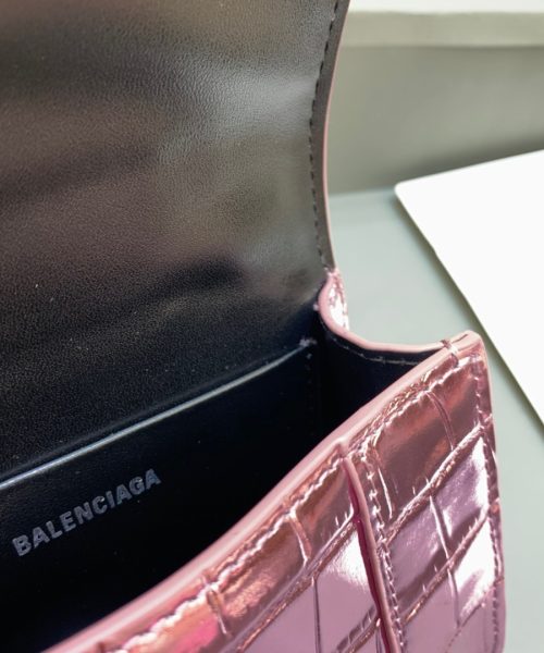 Balenciaga Hourglass Mini Handbag With Chain In Light Pink, For Women, Women's Bags 4.7in/12cm
