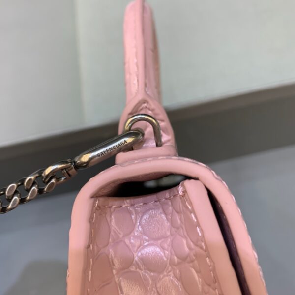 Balenciaga Hourglass Mini Handbag With Chain In Light Pink, For Women, Women's Bags 4.7in/12cm