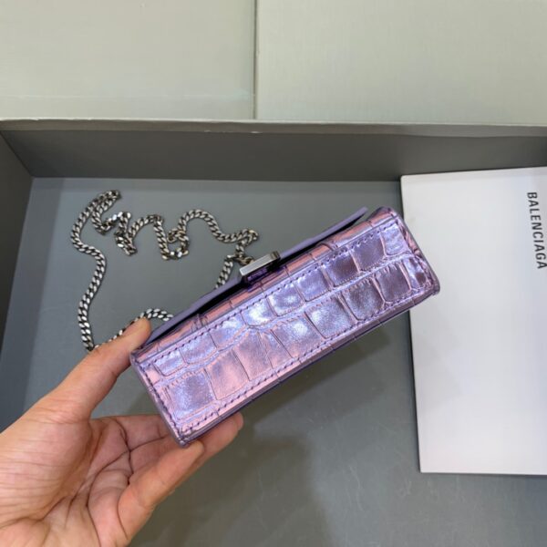 Balenciaga Hourglass Mini Handbag With Chain In Light Violet, For Women, Women's Bags 4.7in/12cm