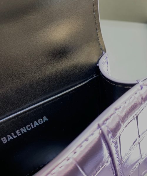 Balenciaga Hourglass Mini Handbag With Chain In Light Violet, For Women, Women's Bags 4.7in/12cm