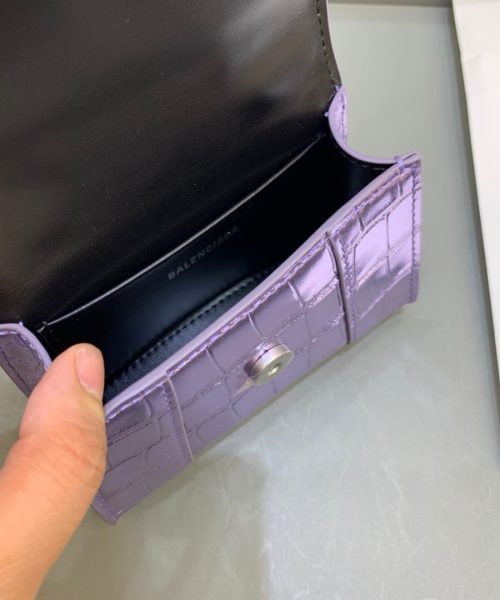 Balenciaga Hourglass Mini Handbag With Chain In Light Violet, For Women, Women's Bags 4.7in/12cm