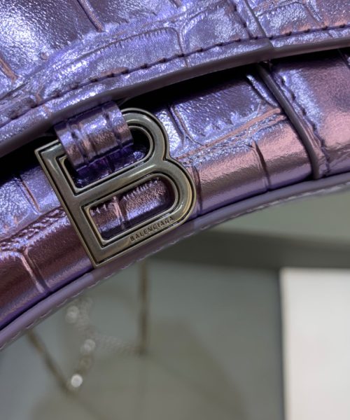 Balenciaga Hourglass Mini Handbag With Chain In Light Violet, For Women, Women's Bags 4.7in/12cm
