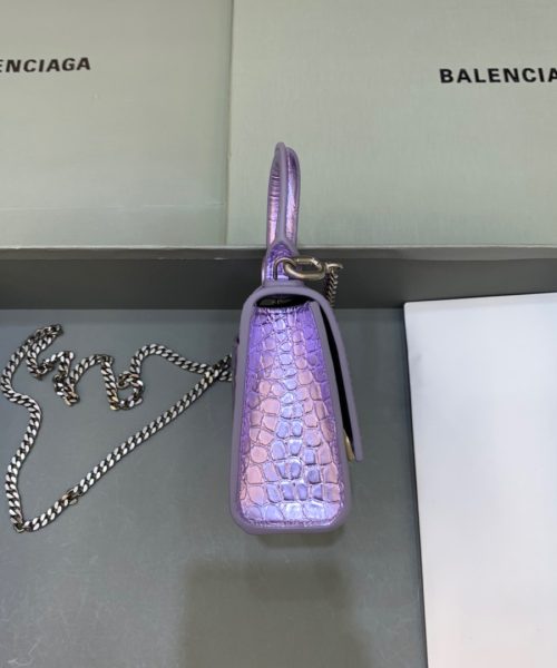 Balenciaga Hourglass Mini Handbag With Chain In Light Violet, For Women, Women's Bags 4.7in/12cm