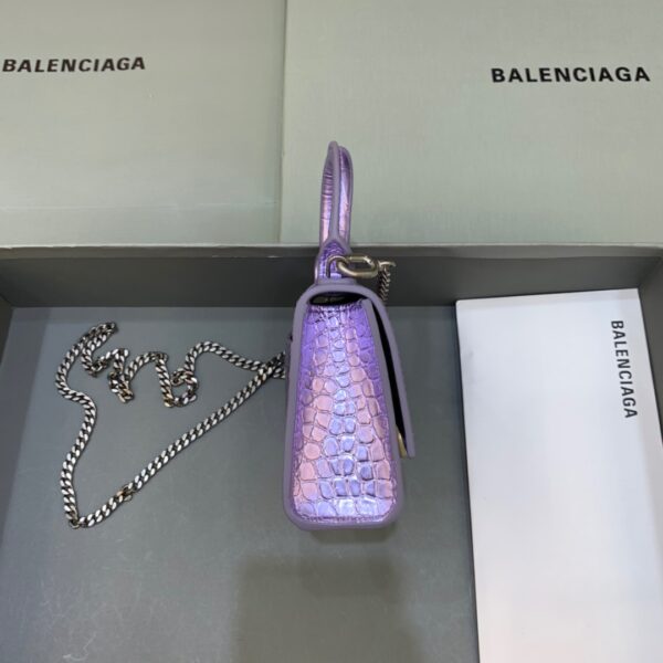Balenciaga Hourglass Mini Handbag With Chain In Light Violet, For Women, Women's Bags 4.7in/12cm