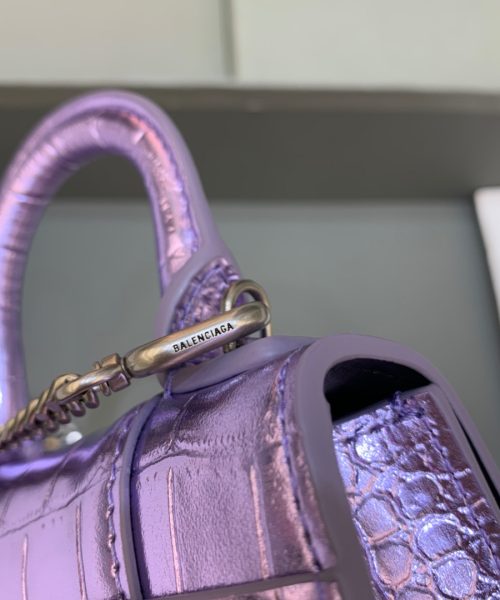 Balenciaga Hourglass Mini Handbag With Chain In Light Violet, For Women, Women's Bags 4.7in/12cm