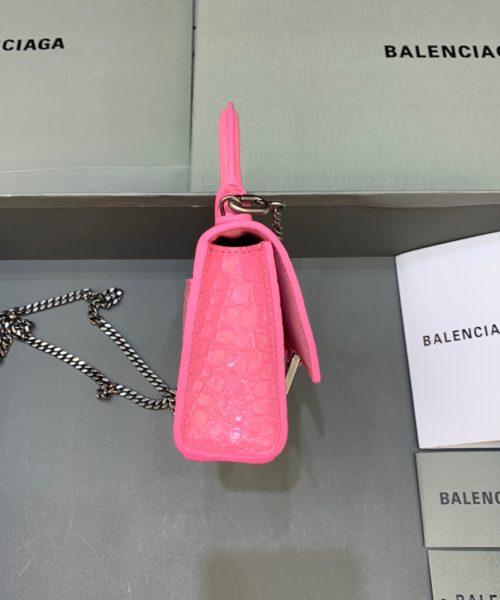 Balenciaga Hourglass Mini Handbag With Chain In Pink, For Women, Women's Bags 4.7in/12cm