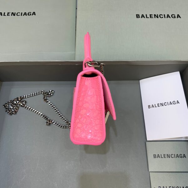 Balenciaga Hourglass Mini Handbag With Chain In Pink, For Women, Women's Bags 4.7in/12cm