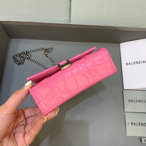 Balenciaga Hourglass Mini Handbag With Chain In Pink, For Women, Women's Bags 4.7in/12cm