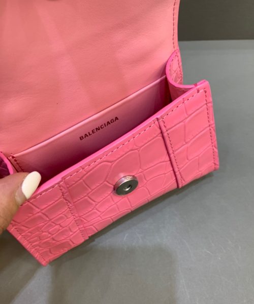 Balenciaga Hourglass Mini Handbag With Chain In Pink, For Women, Women's Bags 4.7in/12cm