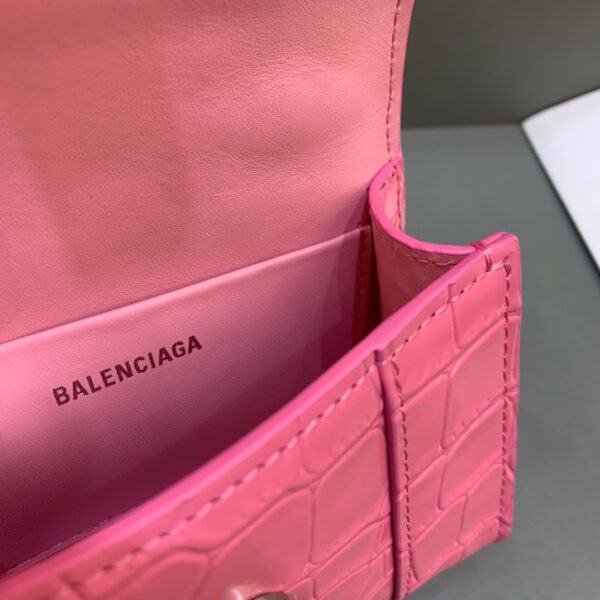 Balenciaga Hourglass Mini Handbag With Chain In Pink, For Women, Women's Bags 4.7in/12cm