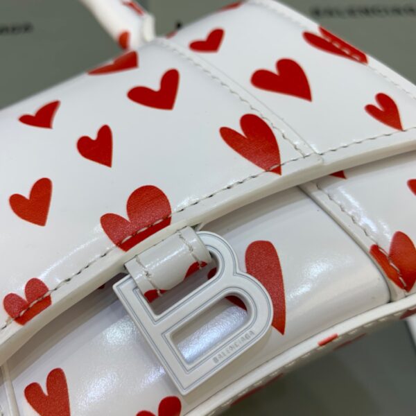 Balenciaga Hourglass Mini Handbag With Chain In Red And White, For Women, Women's Bags 4.7in/12cm