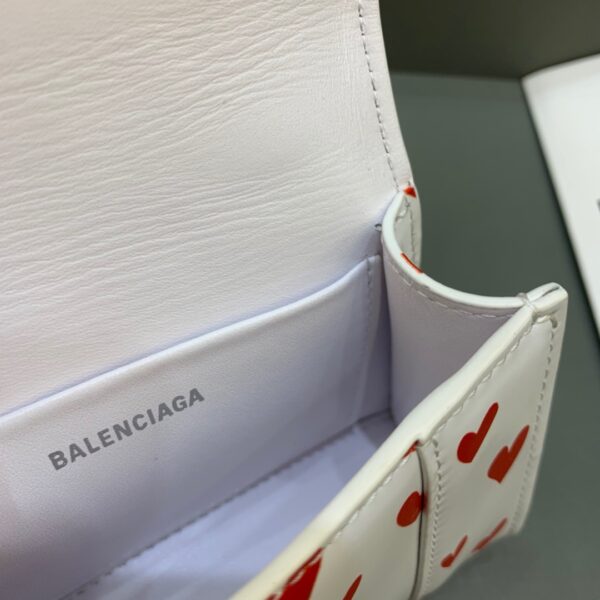 Balenciaga Hourglass Mini Handbag With Chain In Red And White, For Women, Women's Bags 4.7in/12cm