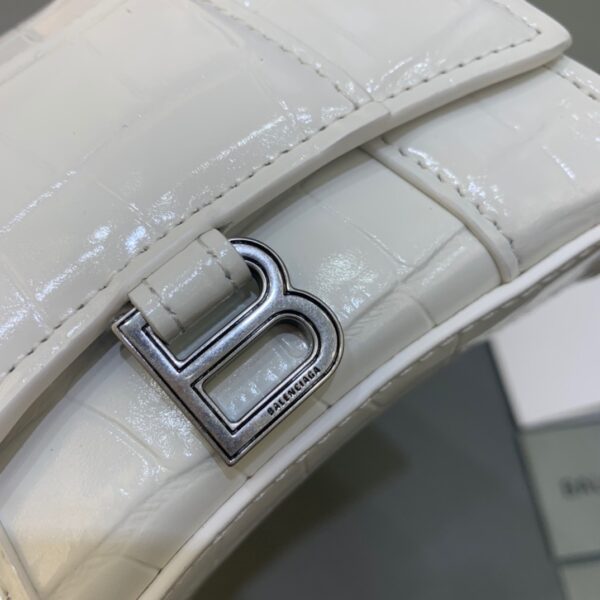 Balenciaga Hourglass Mini Handbag With Chain In White, For Women, Women's Bags 4.7in/12cm