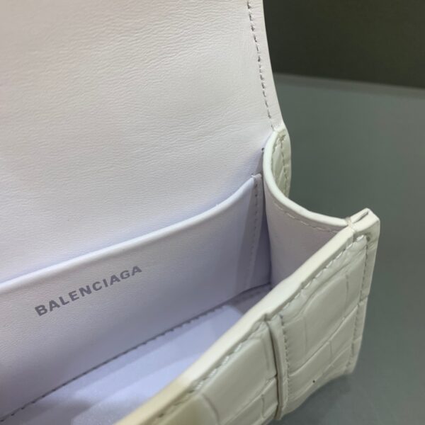 Balenciaga Hourglass Mini Handbag With Chain In White, For Women, Women's Bags 4.7in/12cm