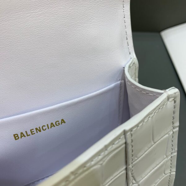Balenciaga Hourglass Mini Handbag With Chain In White, For Women, Women's Bags 4.7in/12cm