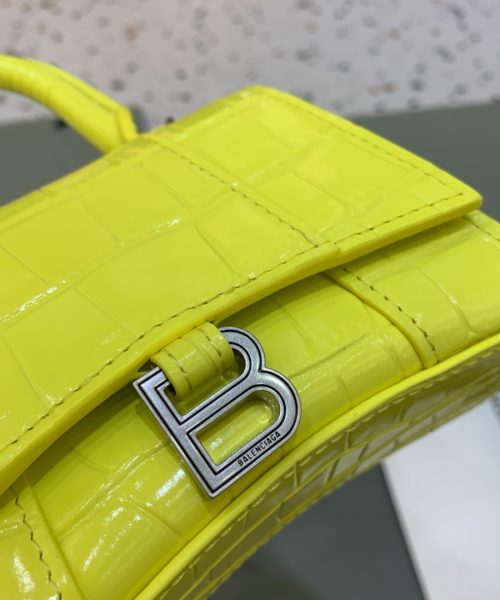 Balenciaga Hourglass Mini Handbag With Chain In Yellow, For Women, Women's Bags 4.7in/12cm