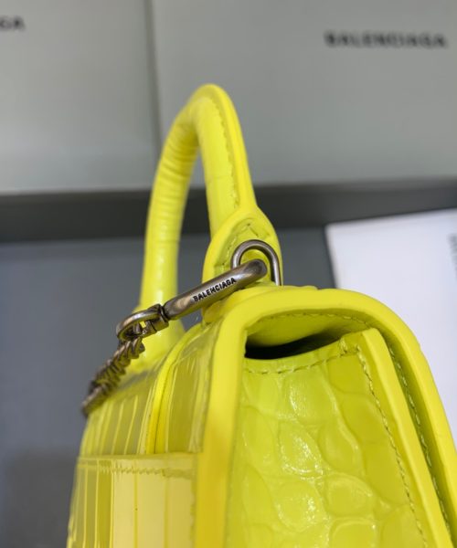 Balenciaga Hourglass Mini Handbag With Chain In Yellow, For Women, Women's Bags 4.7in/12cm