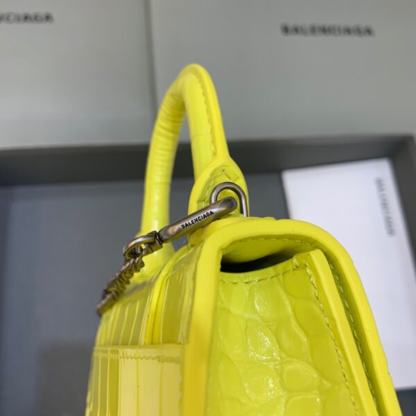 Balenciaga Hourglass Mini Handbag With Chain In Yellow, For Women, Women's Bags 4.7in/12cm