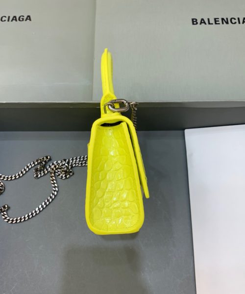 Balenciaga Hourglass Mini Handbag With Chain In Yellow, For Women, Women's Bags 4.7in/12cm