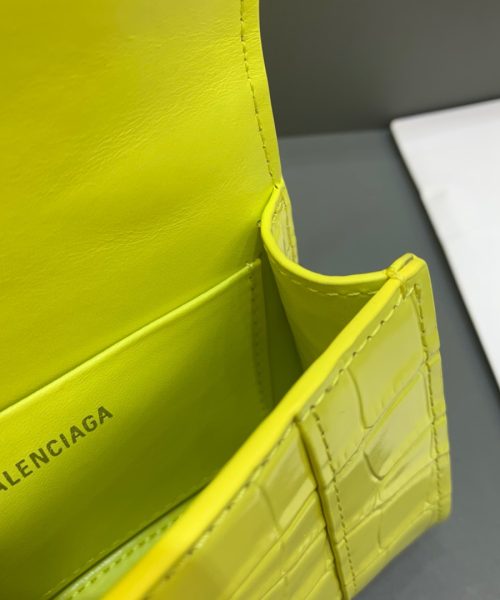 Balenciaga Hourglass Mini Handbag With Chain In Yellow, For Women, Women's Bags 4.7in/12cm